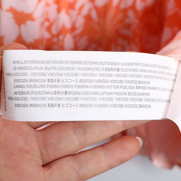 MINKPINK Marli Floral Mini Dress Orange Pink V-Neck Puff Sleeve Keyhole Back - Picture 11 of 16